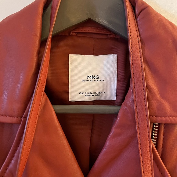 Mango genuine leather biker jacket - Picture 5 of 13